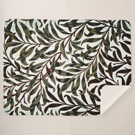 William Morris Muster, Willow Bough Sherpadecke (Vorderseite (Horizontal))