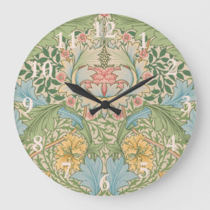 William Morris Myrtenblüten Blumen Botanik Große Wanduhr