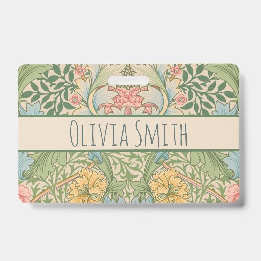 William Morris Myrtle Blume Floral Botanical Ausweis (Vorderseite)