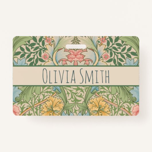 William Morris Myrtle Blume Floral Botanical Ausweis (Vorderseite)