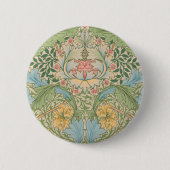 William Morris Myrtle Blume Floral Botanical Button (Vorderseite)