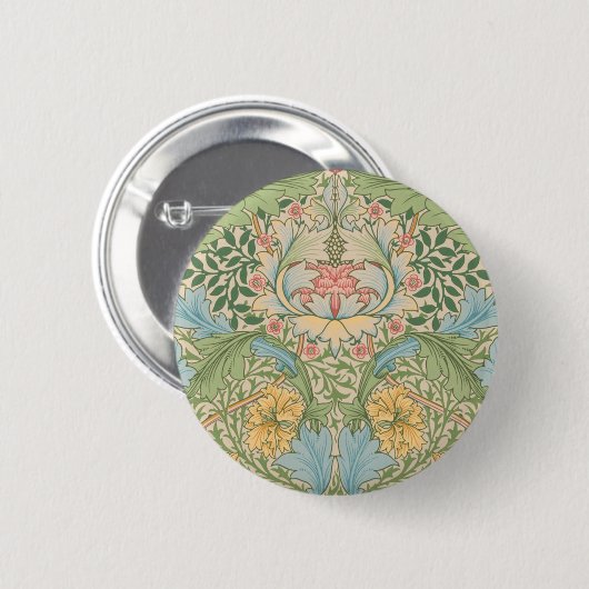 William Morris Myrtle Blume Floral Botanical Button (Vorne & Hinten)