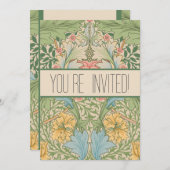 William Morris Myrtle Blume Floral Botanical Einladung (Vorne/Hinten)