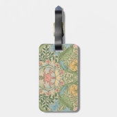 William Morris Myrtle Blume Floral Botanical Gepäckanhänger (Rückseite vertikal)