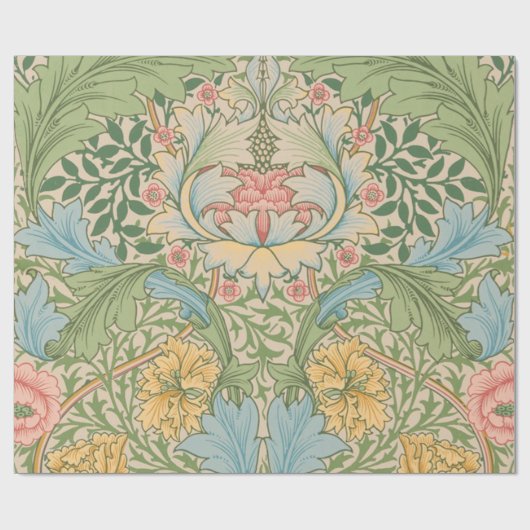 William Morris Myrtle Blume Floral Botanical Geschenkpapier (Flach)