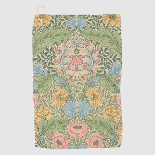 William Morris Myrtle Blume Floral Botanical Golfhandtuch (Vorderseite)