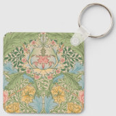 William Morris Myrtle Blume Floral Botanical Schlüsselanhänger (Rückseite)