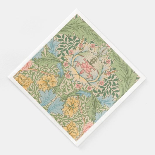 William Morris Myrtle Blume Floral Botanical Serviette (Ecke)