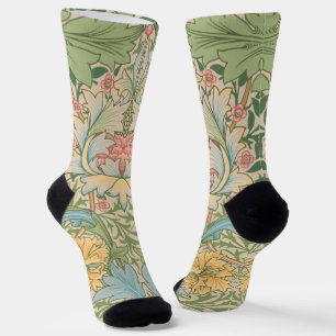 William Morris Myrtle Blume Floral Botanical Socken
