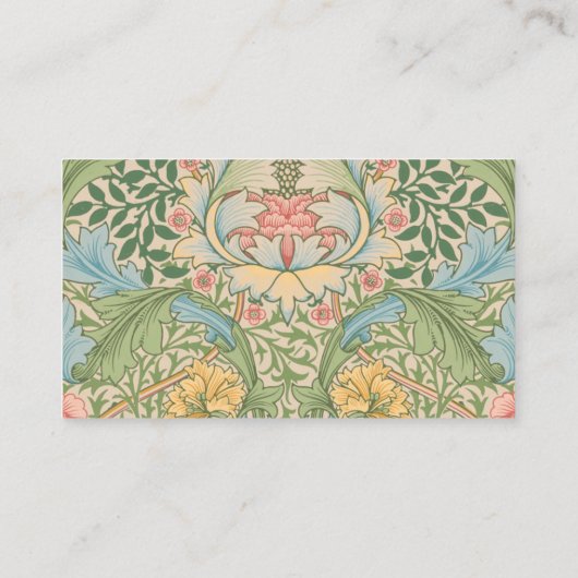 William Morris Myrtle Blume Floral Botanical Visitenkarte (Rückseite)