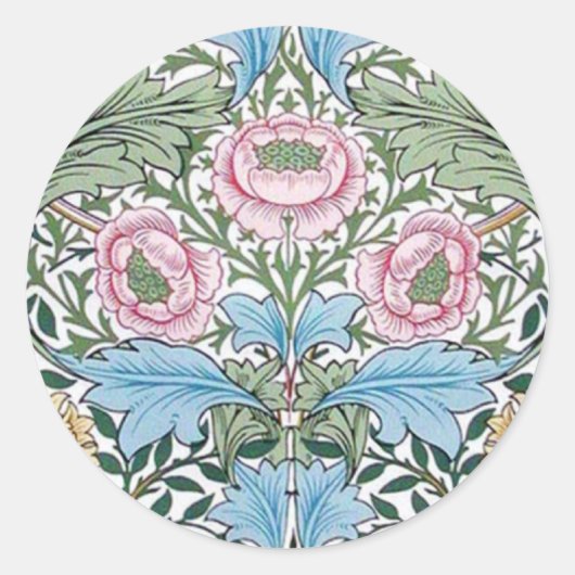 William Morris Myrtle Chintz Pattern Stickers (Vorderseite)