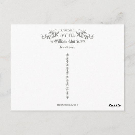 William Morris Myrtle Floral Pattern Postcard Postkarte (Rückseite)