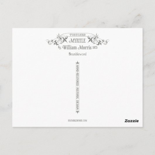 William Morris Myrtle Floral Pattern Postcard Postkarte (Rückseite)