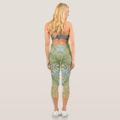 William Morris Myrtle Flower Floral Botanical Capri Leggings (Rückseite)