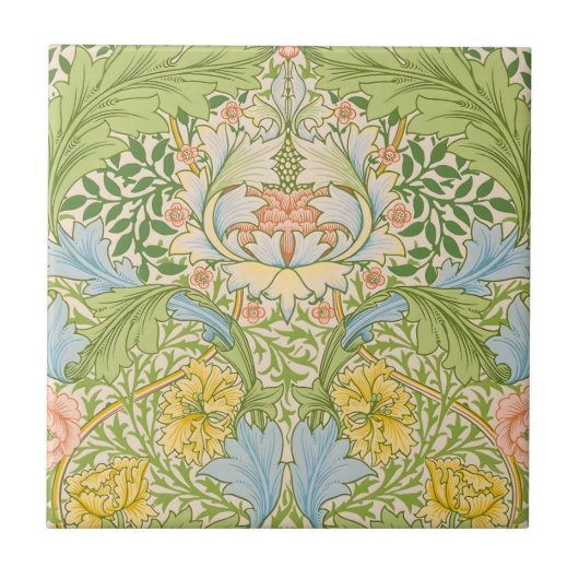 William Morris Myrtle Garden Floral Klassiker Fliese (Vorderseite)
