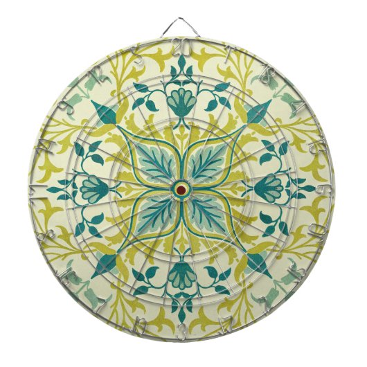 William Morris nahtloses Deckenmuster in Limetteng Dartscheibe (vorne)