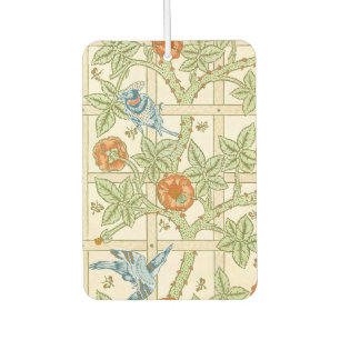 William Morris nahtloses Gitter-Rosen-Vogel-Muster Autolufterfrischer