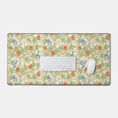 William Morris nahtloses Gitter-Rosen-Vogel-Muster Schreibtischunterlage (Tastatur & Maus)
