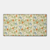 William Morris nahtloses Gitter-Rosen-Vogel-Muster Schreibtischunterlage (Vorderseite)