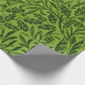 William Morris nahtloses grünes Eichenlaubmuster Geschenkpapier (Ecke)