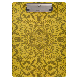 William Morris nahtloses Reben-Gold-Gelb-Muster Klemmbrett