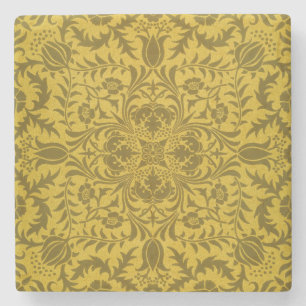 William Morris nahtloses Reben-Gold-Gelb-Muster Steinuntersetzer