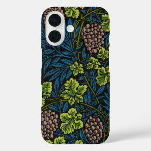 William Morris Nahtloses Weinreben Schwarz Muster iPhone 16 Hülle
