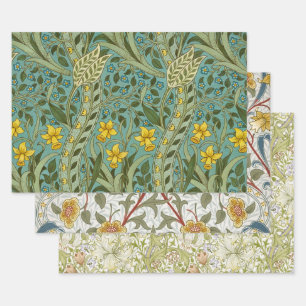 William Morris Narzisse Blumenmuster Klassiker Geschenkpapier Set