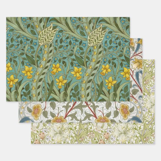 William Morris Narzisse Blumenmuster Klassiker Geschenkpapier Set (Set)