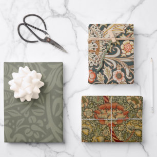 William Morris Narzissen Blumen Wallpaper Geschenkpapier Set