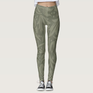 William Morris Narzissen Blumen Wallpaper Leggings