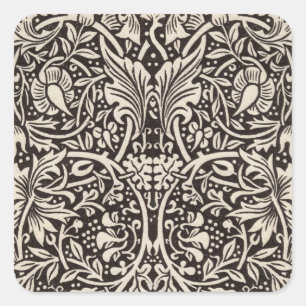 William Morris Narzissen Blumen Wallpaper Quadratischer Aufkleber