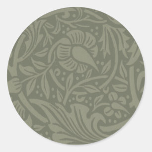 William Morris Narzissen Blumen Wallpaper Runder Aufkleber
