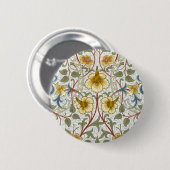 William Morris Narzissen-Blumenmuster Button (Vorne & Hinten)