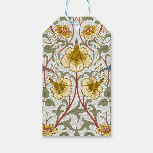 William Morris Narzissen-Blumenmuster Geschenkanhänger (Vorderseite)
