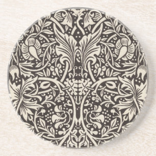 William Morris Narzissen-Blumentapetenmuster Sandstein Untersetzer