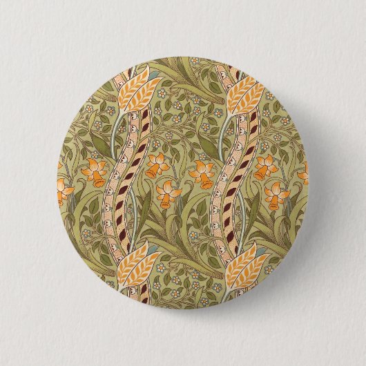 William Morris Narzissengarten-Blumen-Klassiker-Bo Button (Vorderseite)