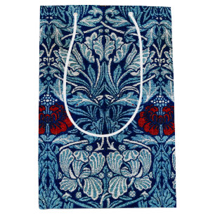 William Morris Navy Blau Tulpen-Rosen-Tapete Mittlere Geschenktüte
