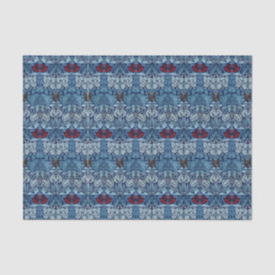 William Morris Navy Blau Tulpen-Rosen-Tapete Seidenpapier