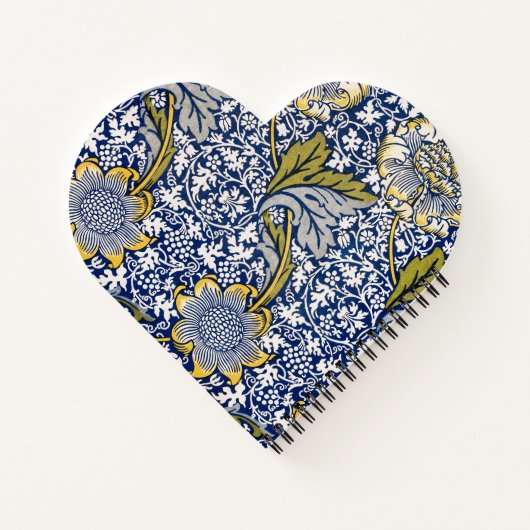 William Morris Notebook in Herzform Notizblock (Rückseite)
