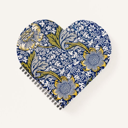 William Morris Notebook in Herzform Notizblock (Vorderseite)