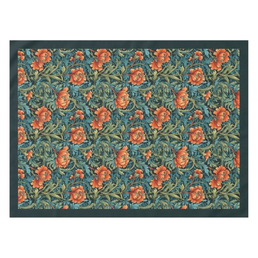 William Morris Nouveau Terracotta Pastellblau Salb Tischdecke (Vorderseite (Horizontal))