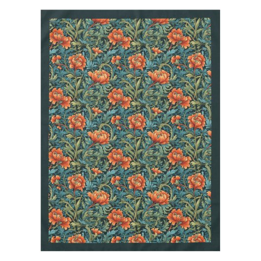 William Morris Nouveau Terracotta Pastellblau Salb Tischdecke (Vorderseite)