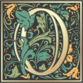 William Morris Numeral Number 0 Zero Woodcut Aufkleber (Vorderseite)