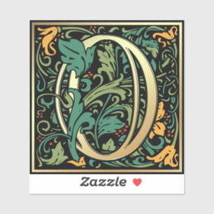 William Morris Numeral Number 0 Zero Woodcut Aufkleber