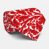 William Morris Oak Blätter, Deep Red and White Krawatte (Gerollt)