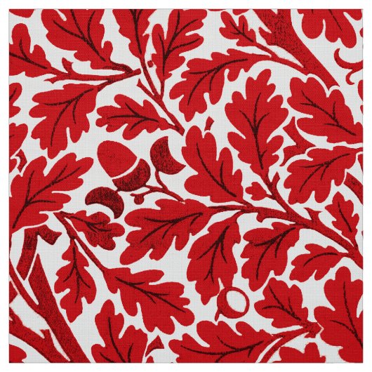 William Morris Oak Blätter, Deep Red and White Stoff (Muster)