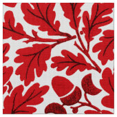 William Morris Oak Blätter, Deep Red and White Stoff (Nahaufnahme)