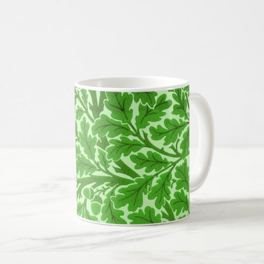 William Morris Oak Blätter, Emerald Green Kaffeetasse (VorderseiteRechts)