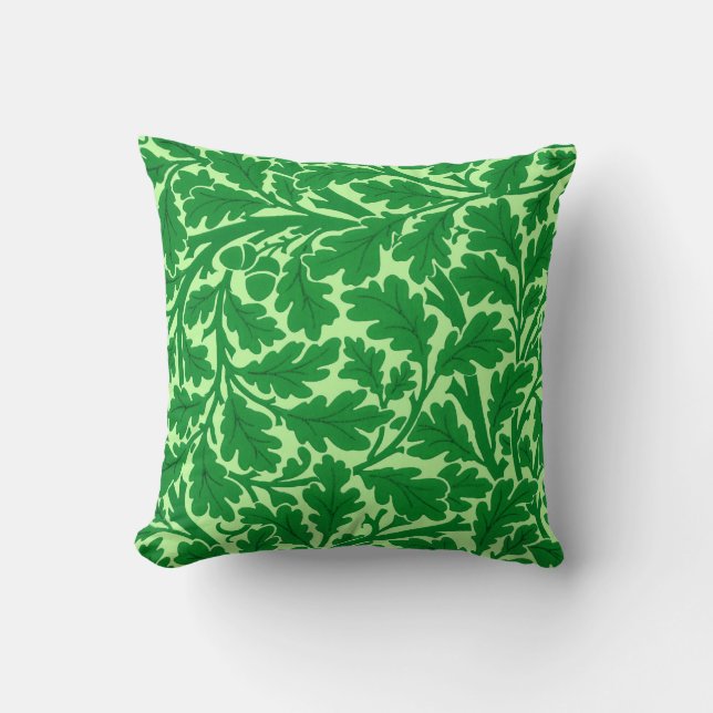 William Morris Oak Blätter, Emerald Green Kissen (Vorderseite)